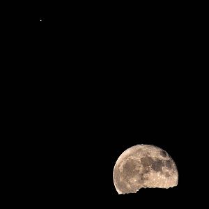 The Moon and Mars in the upper left corner.